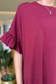 Made in Italy Summer Oscar Pure Cotton T Shirt Dress Bordeaux /14 =